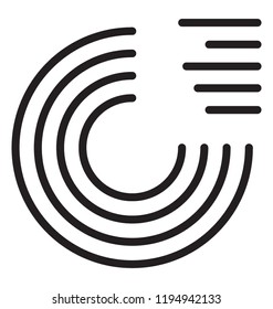 A simple isolated icon vector of circle graph 