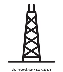 A simple isolated icon vector of oil rig