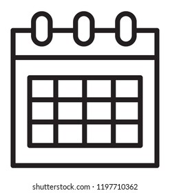 A simple isolated line icon of calendar 