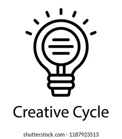 A simple isolated line icon design of creative idea 