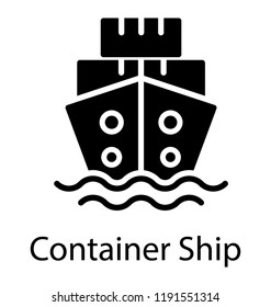 A simple isolated line icon design of cruise ship 