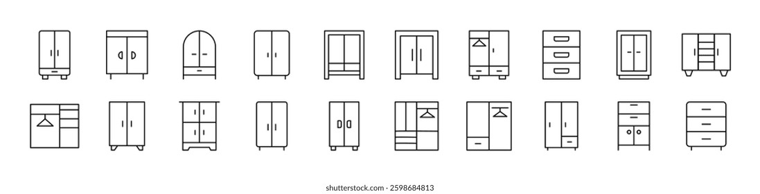 Simple Isolated Line Icons Collection. Editable Stroke. Suitable for Web Sites, Books, Cards, Apps