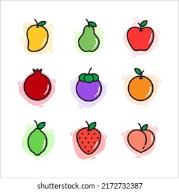 Simple isolated new style icon set, vector art, isolated, colorful design on white backgound.