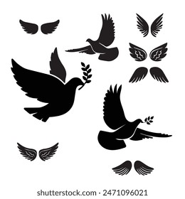  Simple Isolated Pigeon birds Icon.