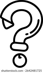 A simple, isolated question mark design, perfect for use in various contexts.