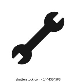 Simple isolated wrench silhouette, Spanner icon,  Repair / Maintenance symbol