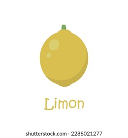A simple isolated yellow lemon on a white background. Lemon for logo, postcard, website design. Citrus fruits. Ripe lemon in the style of flat.
Vector illustration. 10 EPS
