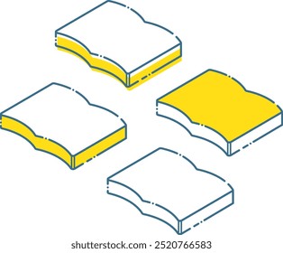 Simple isometric book, notebook illustration