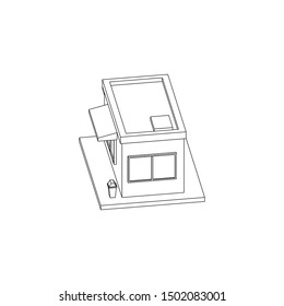 Simple isometric building represented house or store