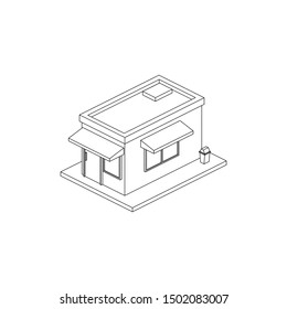 Simple isometric building represented house or store