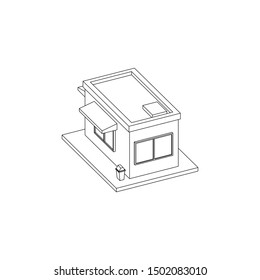 Simple isometric building represented house or store
