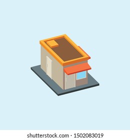 Simple isometric building represented house or store
