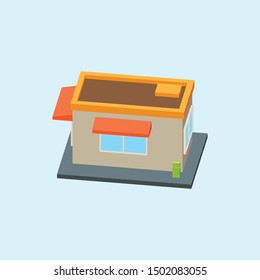 Simple isometric building represented house or store