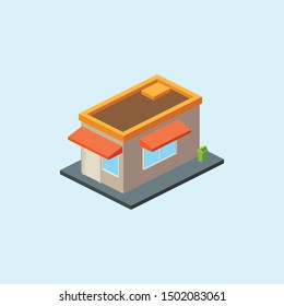 Simple isometric building represented house or store
