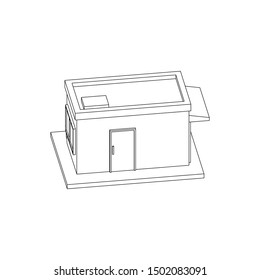 Simple isometric building represented house or store