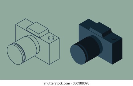 simple isometric camera icon