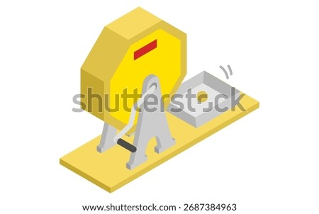 Simple isometric icon of a lottery rattle, Vector Illustration