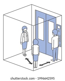 Simple Isometric Illustration Of Elevator