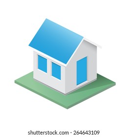 Simple isometric illustration of a house