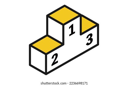 Simple isometric illustration of podium, image of ranking