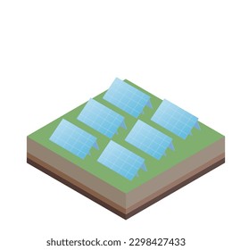 It is a simple isometric illustration that generates solar power.