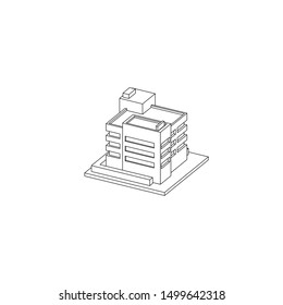 Simple Isometric Office building Line