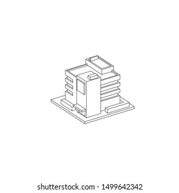 Simple Isometric Office building Line