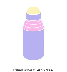 Rolo Isométrico simples no recipiente do desodorante Ilustração de cuidado do corpo