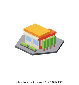 Simple Isometric Store Isolated Images