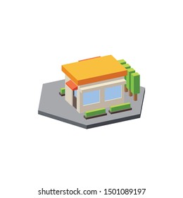 Simple Isometric Store Isolated Images
