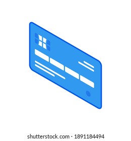Simple isometric vector illustration of reverse side of credit card for web designs with financial service concept isolated on white background