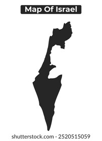 Einfache Israel Black Karte flache Vektorgrafik