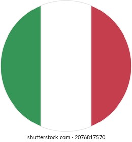 Simple italian flag. Circular vectors. 