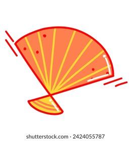 Simple Item Hand Fan for Chinese New Year Illustration