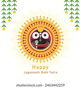 Simple Jagannath Rath Yatra festival greeting card template