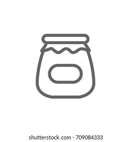 Simple jam pot line icon. Symbol and sign vector illustration design. Editable Stroke. Isolated on white background