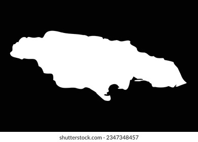 Simple Jamaica Map Isolated on Black Background, can be used for business designs, presentation designs or any suitable designs.