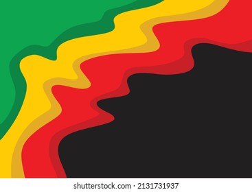 Simple Jamaican Background With Waving Lines Pattern And Some Copy Space Area