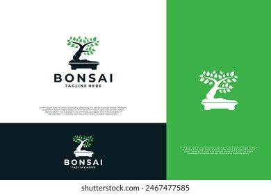 Simple Japan bonsai logo design.