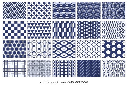 Simple Japanese background pattern set 2