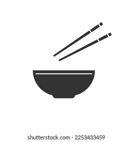 Simple Japanese Chopsticks Vector Design Icon