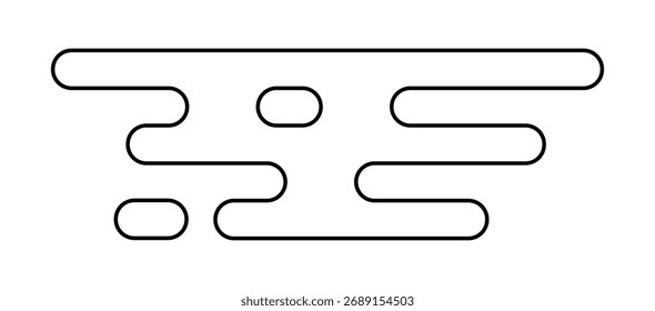 Icono de nubes de estilo de línea japonés simple. Elemento de nube de estilo asiático