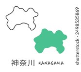 Simple Japanese map illustration translation:  Kanagawa