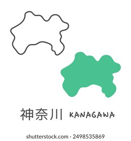 Simple Japanese map illustration translation:  Kanagawa