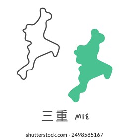 Simple Japanese map illustration translation:  Mie