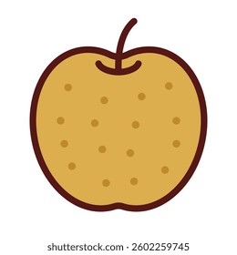 Simple Japanese pear icon. Vector.