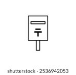 Simple Japanese post box icon illustration vector