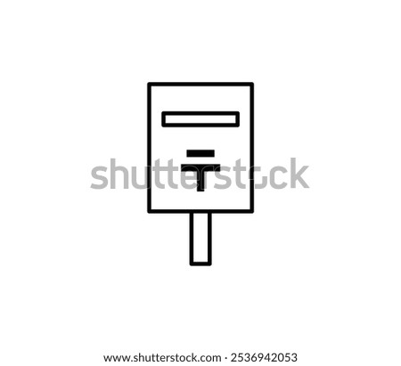 Simple Japanese post box icon illustration vector