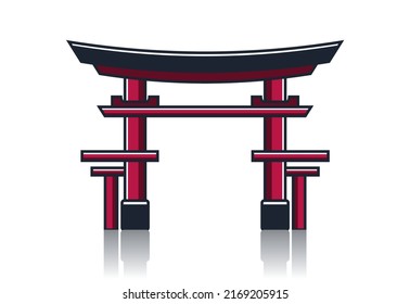 simple japanese shrine gate vector