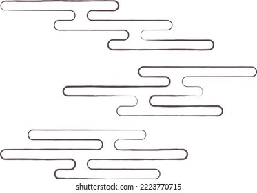 Conjunto de nube de estilo japonés simple con varias formas